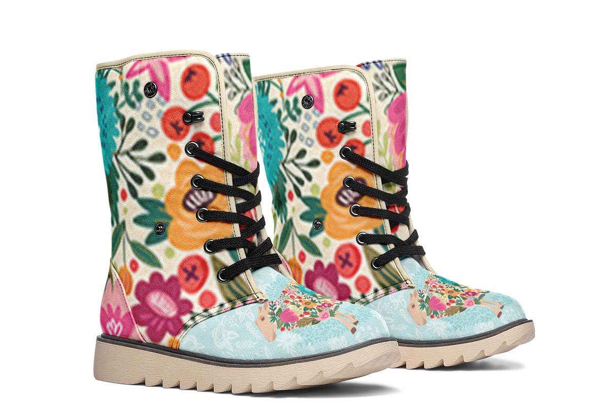 Floral Sheep Polar Vibe Boots