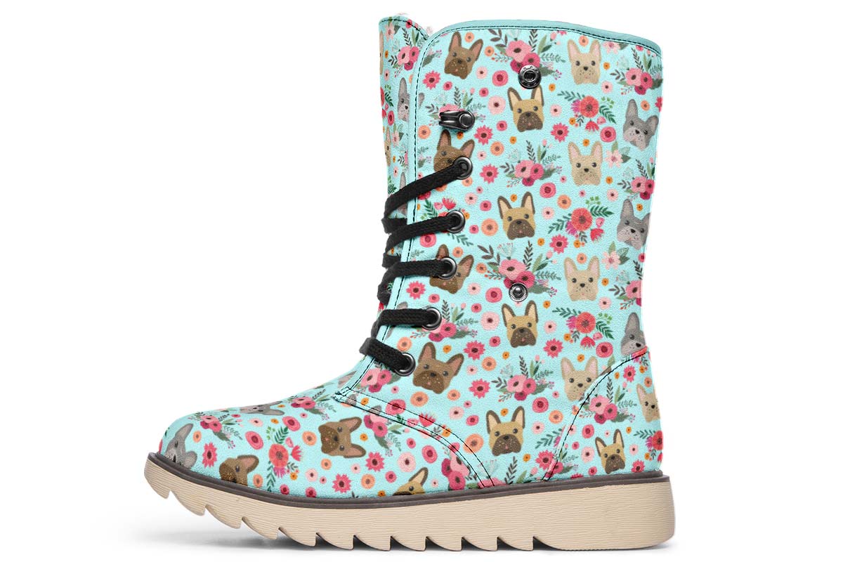 French Bulldog Flower Polar Vibe Boots