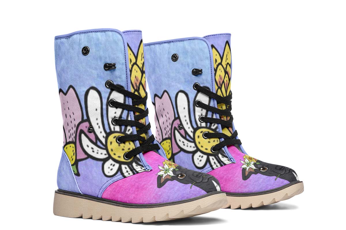 Fun Floral Greyhound Polar Vibe Boots