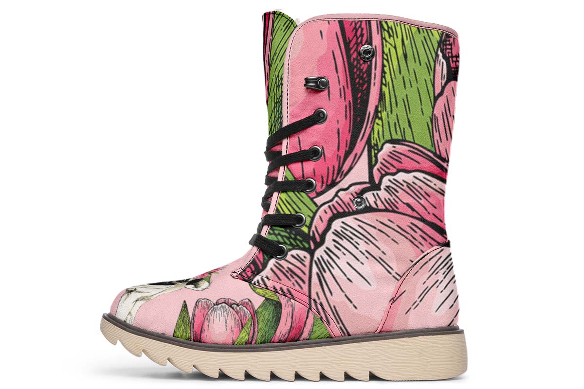 Goofy Floral Pug Polar Vibe Boots