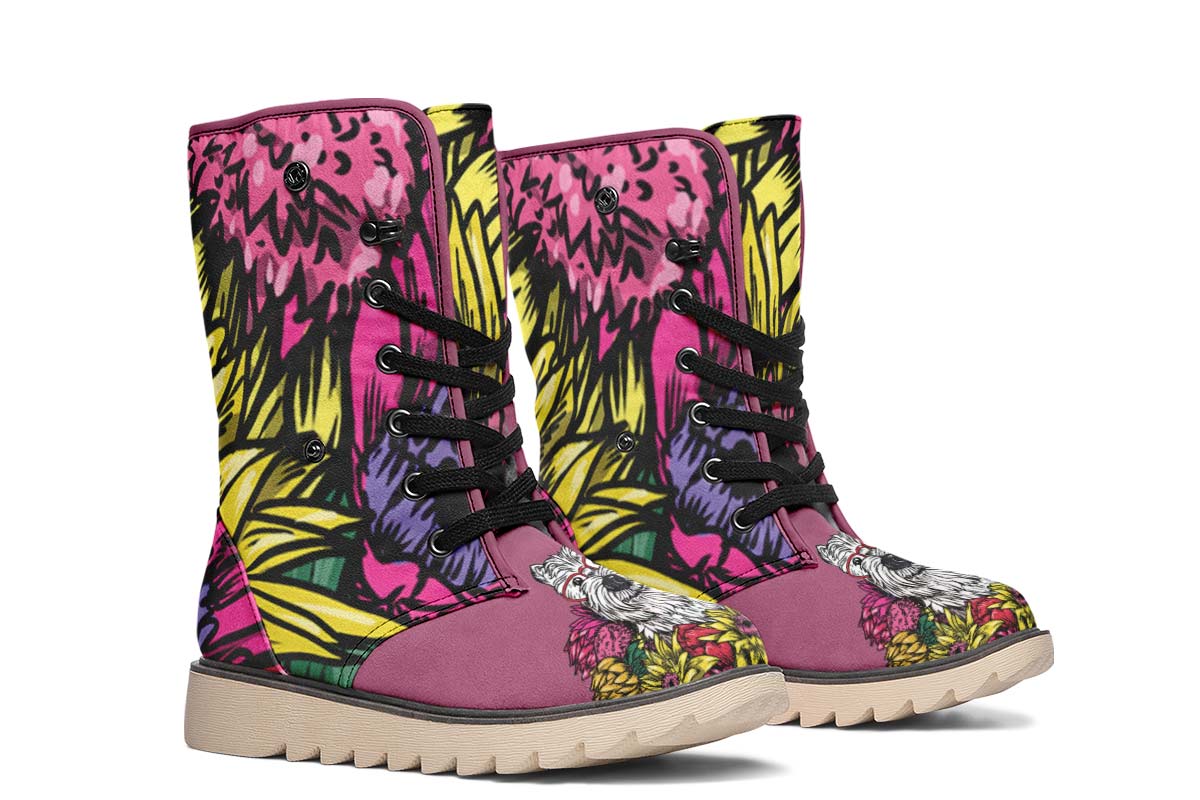 Illustrated Westie Polar Vibe Boots