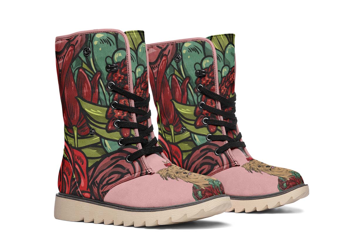 Illustrated Yorkie Terrier Polar Vibe Boots