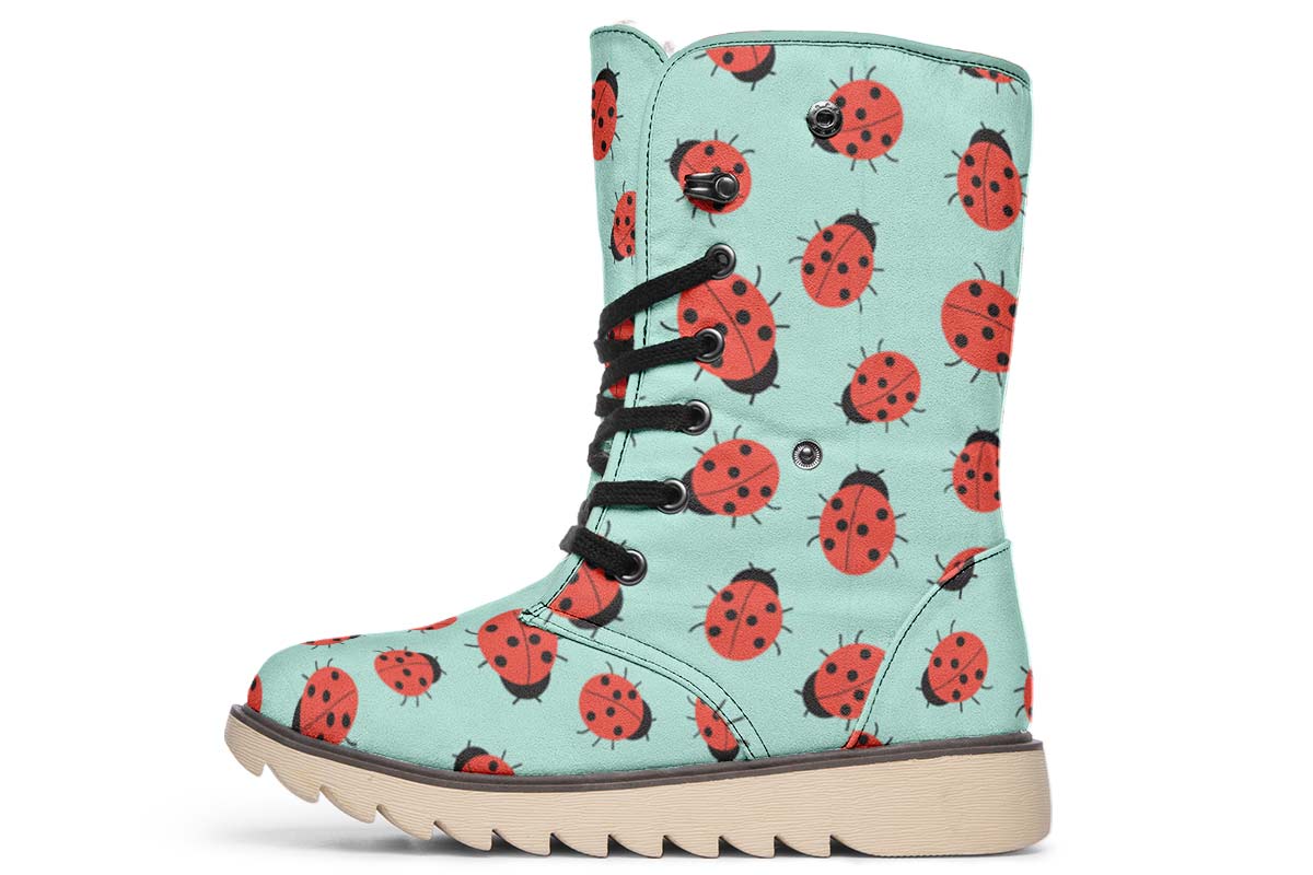 Ladybug Pattern Polar Vibe Boots