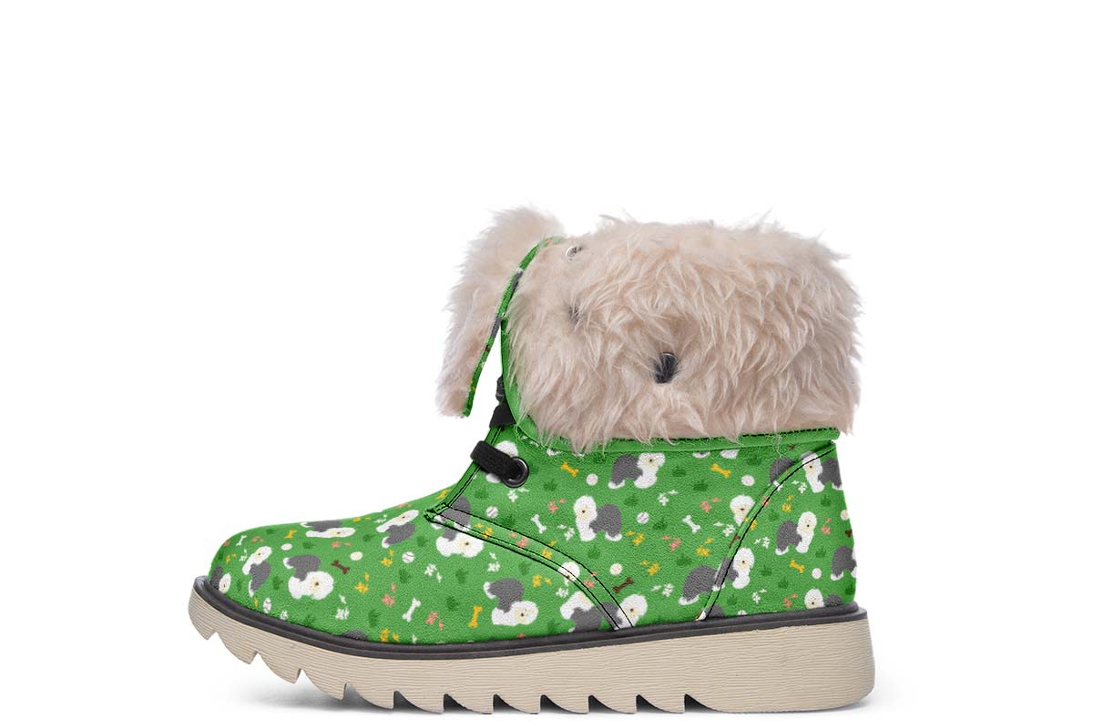 Playful Old English Sheepdog Polar Vibe Boots