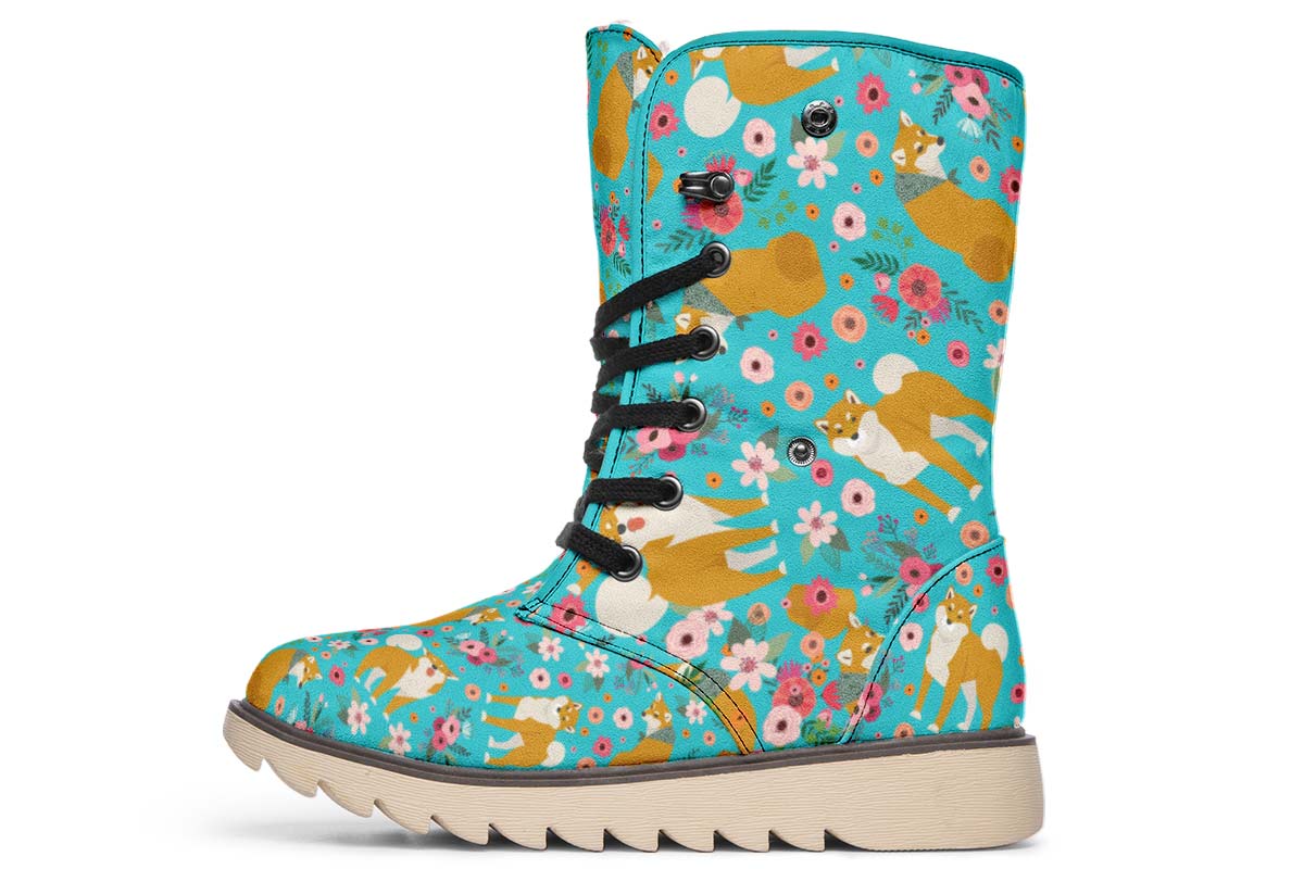 Shiba Inu Flower Polar Vibe Boots