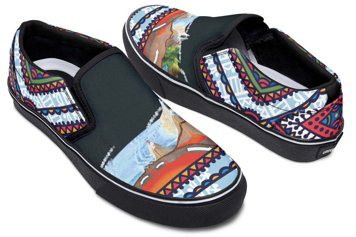 Abstract Tectonic Plates Slip-On Shoes