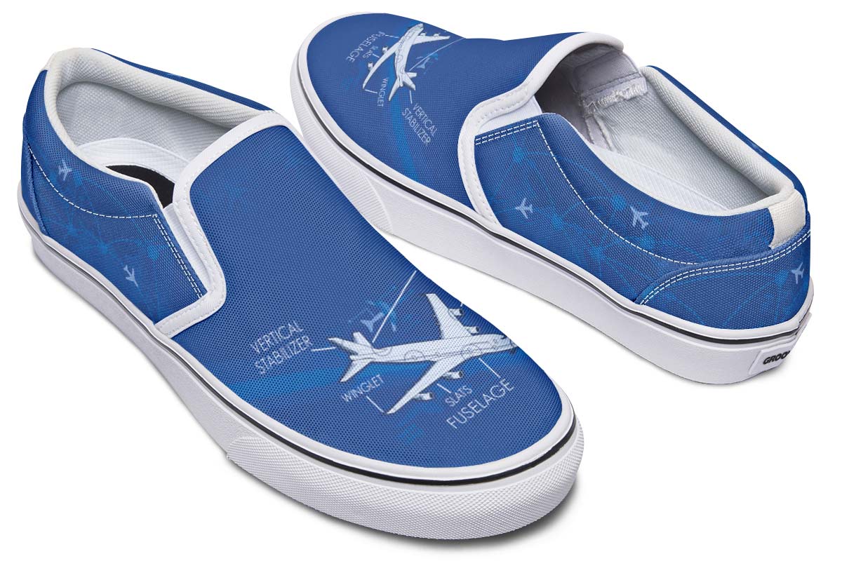 Airplane Diagram Slip-On Shoes