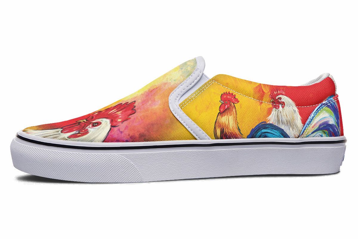 Artistic Rooster Slip-On Shoes