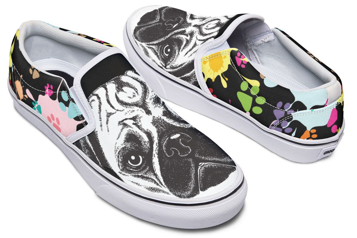 Artsy Pug Slip-On Shoes