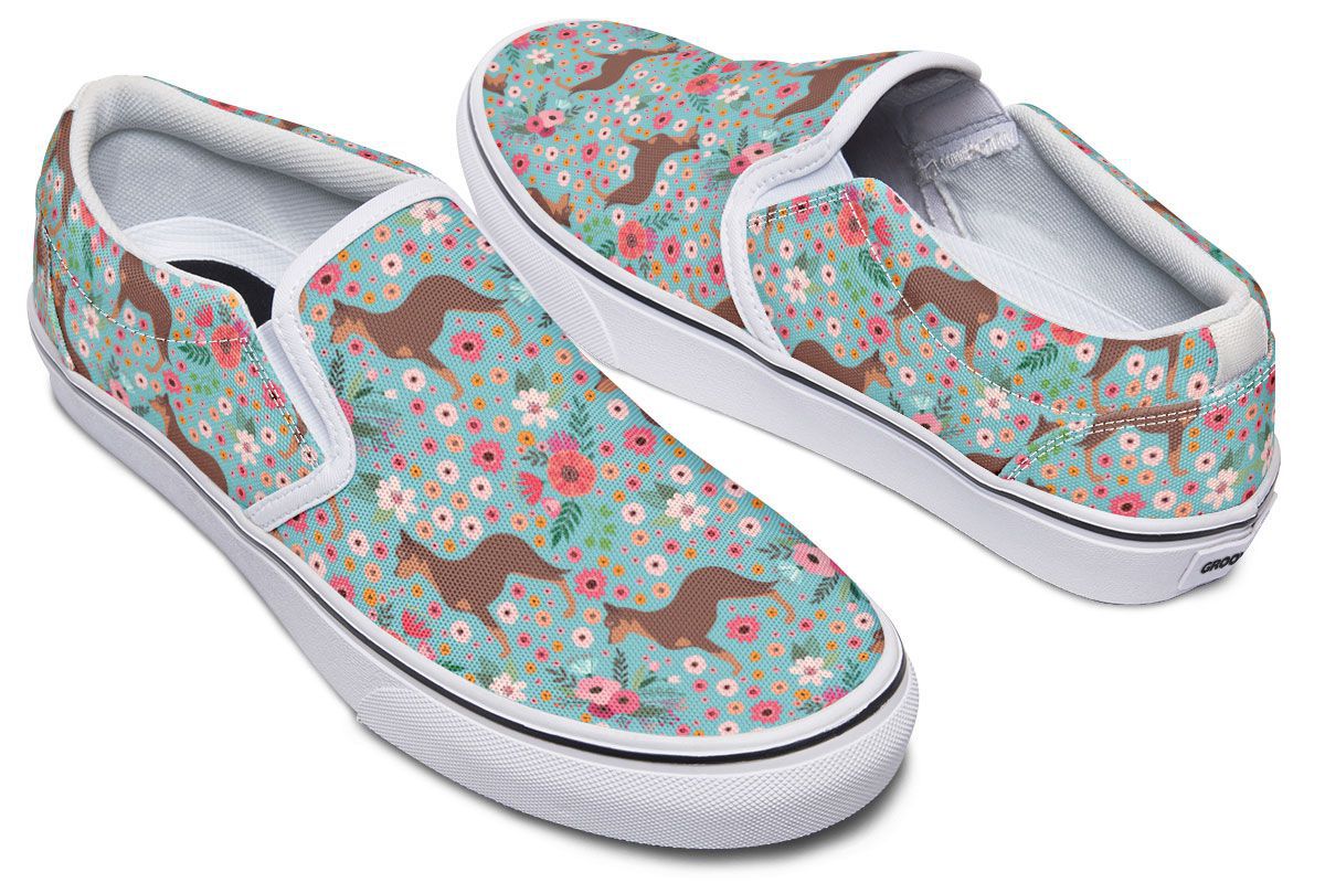 Australian Kelpie Flower Slip-On Shoes