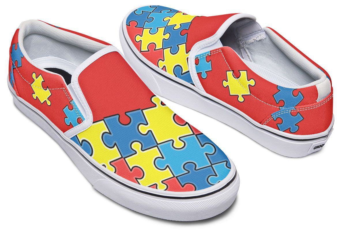 Autism Awareness Puzzle Slip-On Shoes