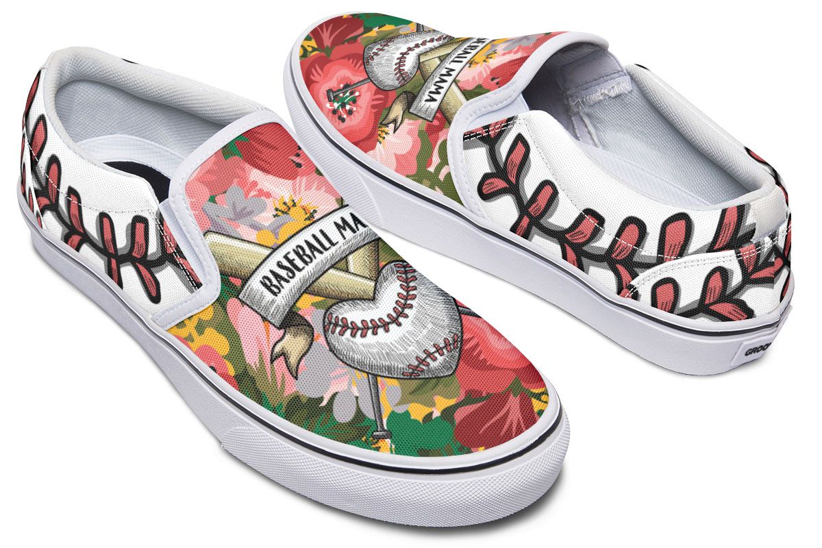 Baseball Mama Slip-On Shoes