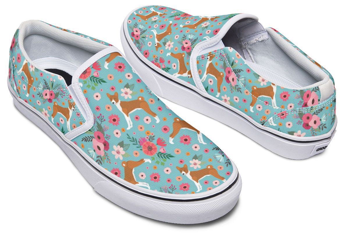 Basenji Flower Slip-On Shoes