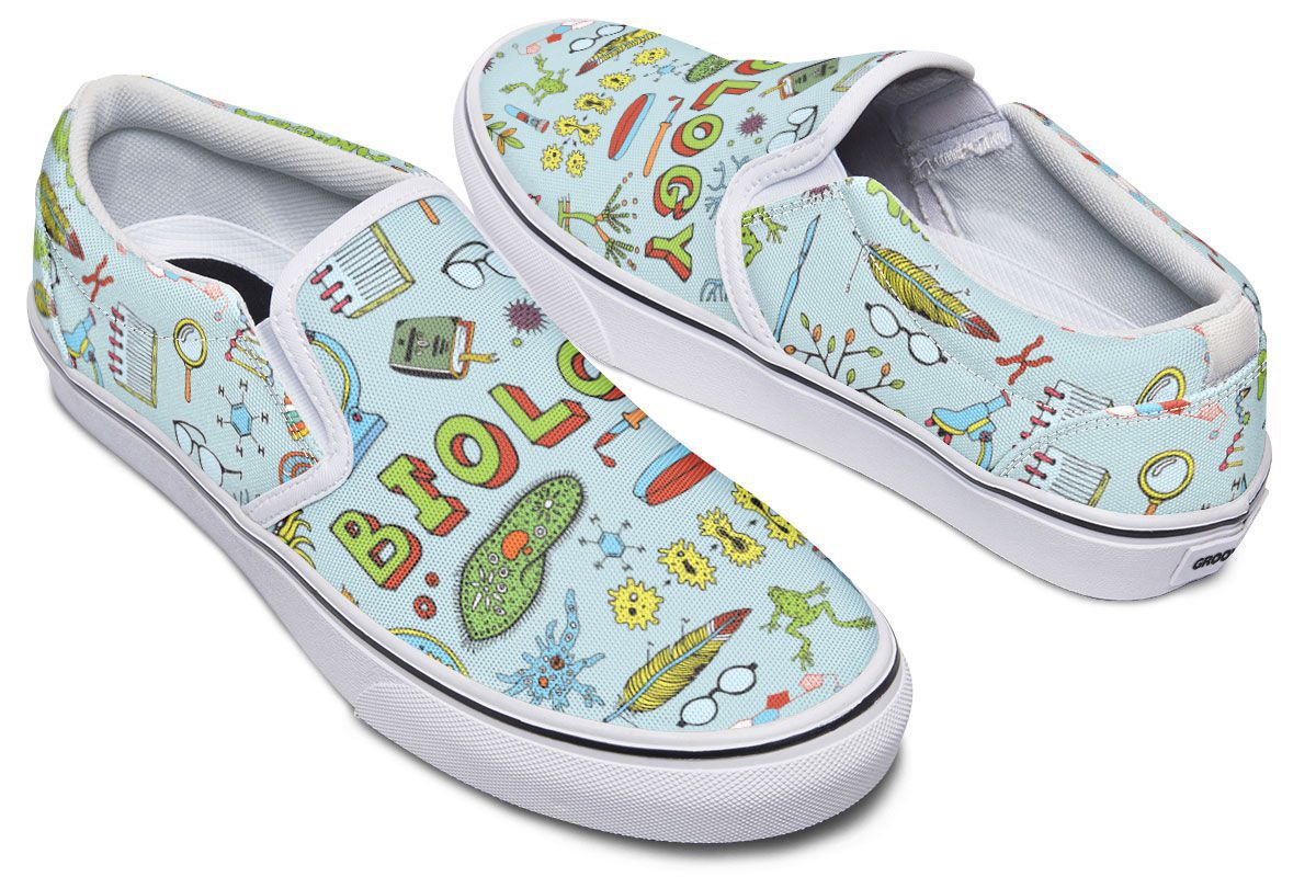 Biology Doodle Slip-On Shoes