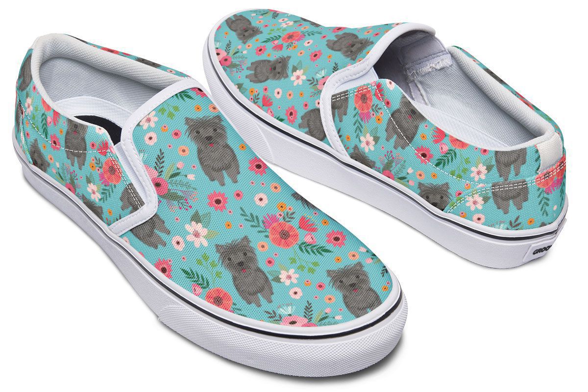 Cairn Terrier Flower Slip-On Shoes