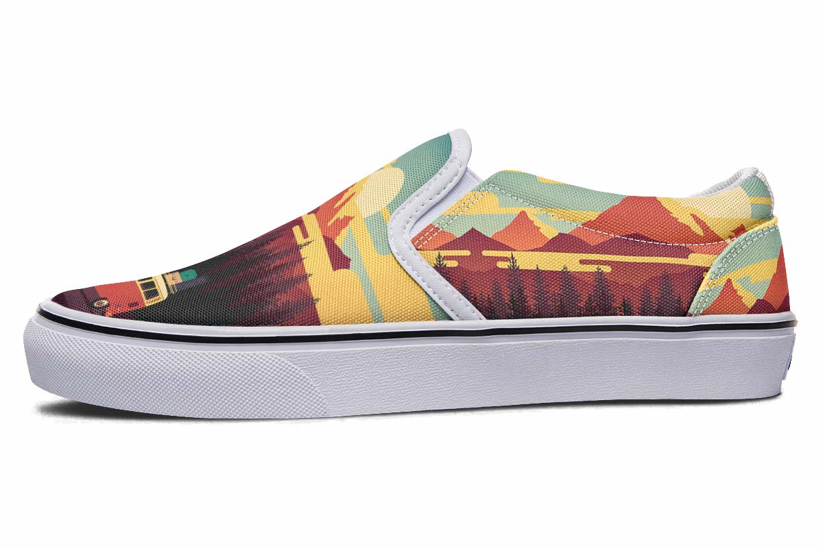 Camping Sunset Slip-On Shoes