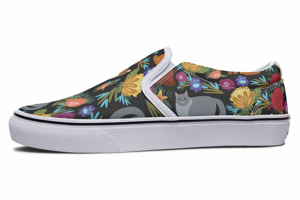 Cat Flower Slip-On Shoes