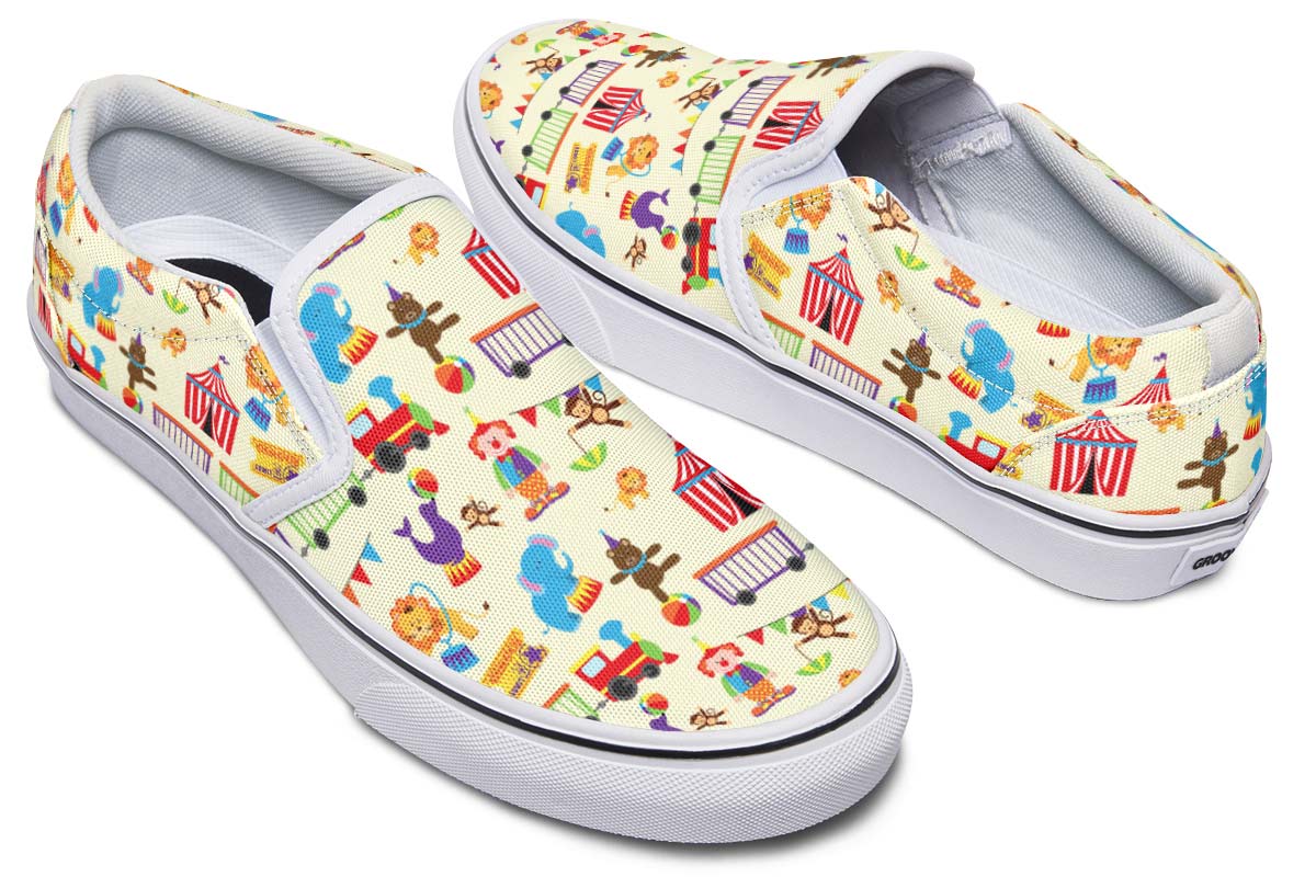 Circus Pattern Slip-On Shoes