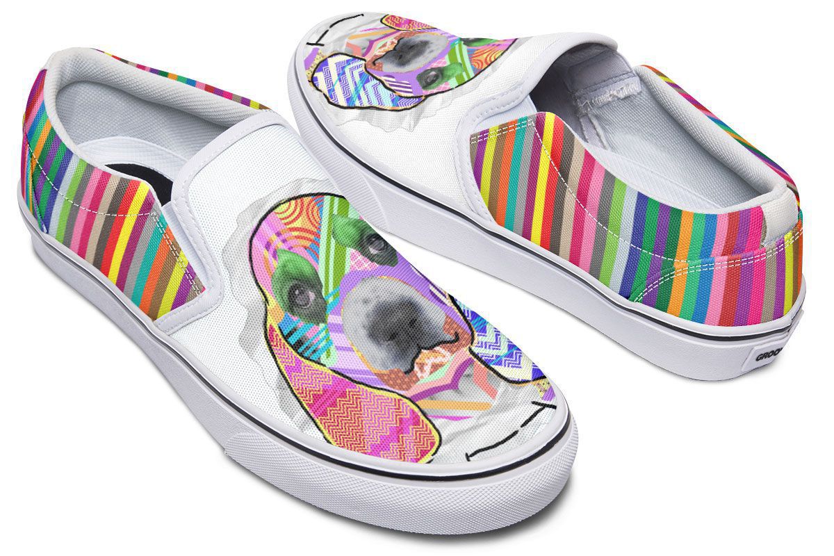 Collage Pup Basset Hound Slip-On Shoes