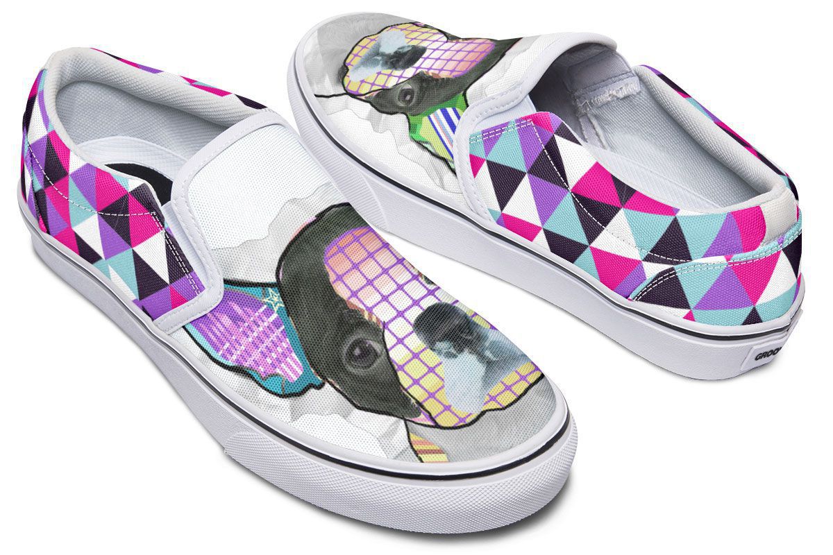 Collage Pup Bostie Slip-On Shoes
