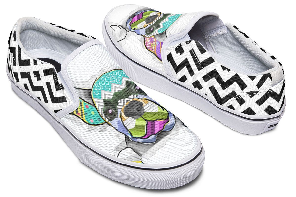 Collage Pup Frenchie Slip-On Shoes