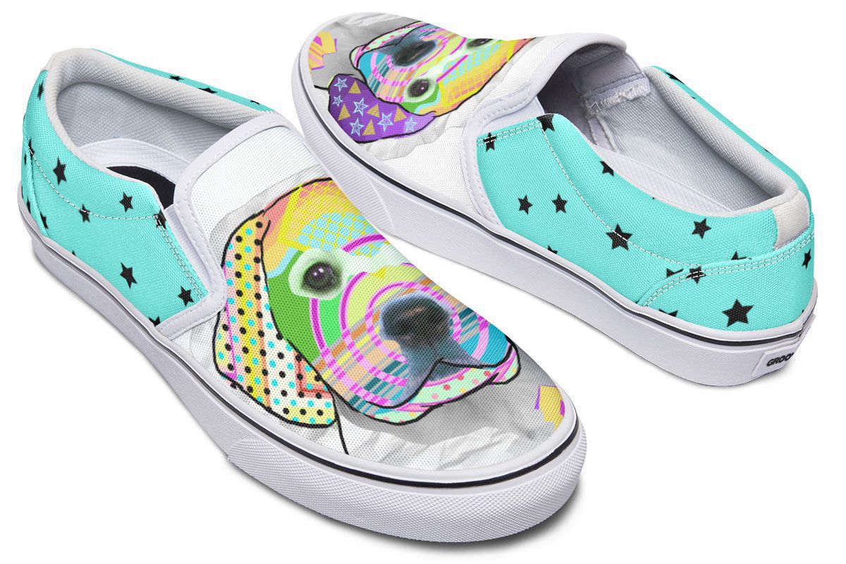Collage Pup Golden Retreiver Slip-On Shoes