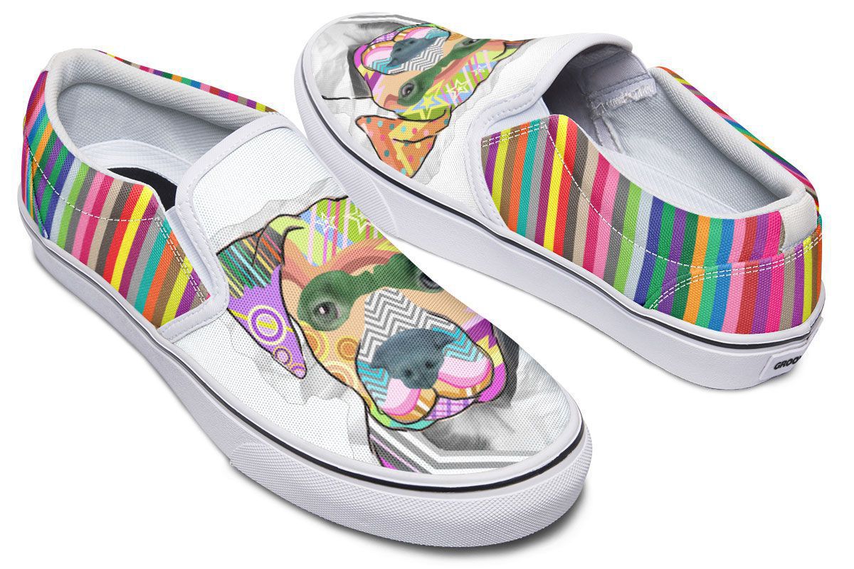 Collage Pup Pit Bull Slip-On Shoes
