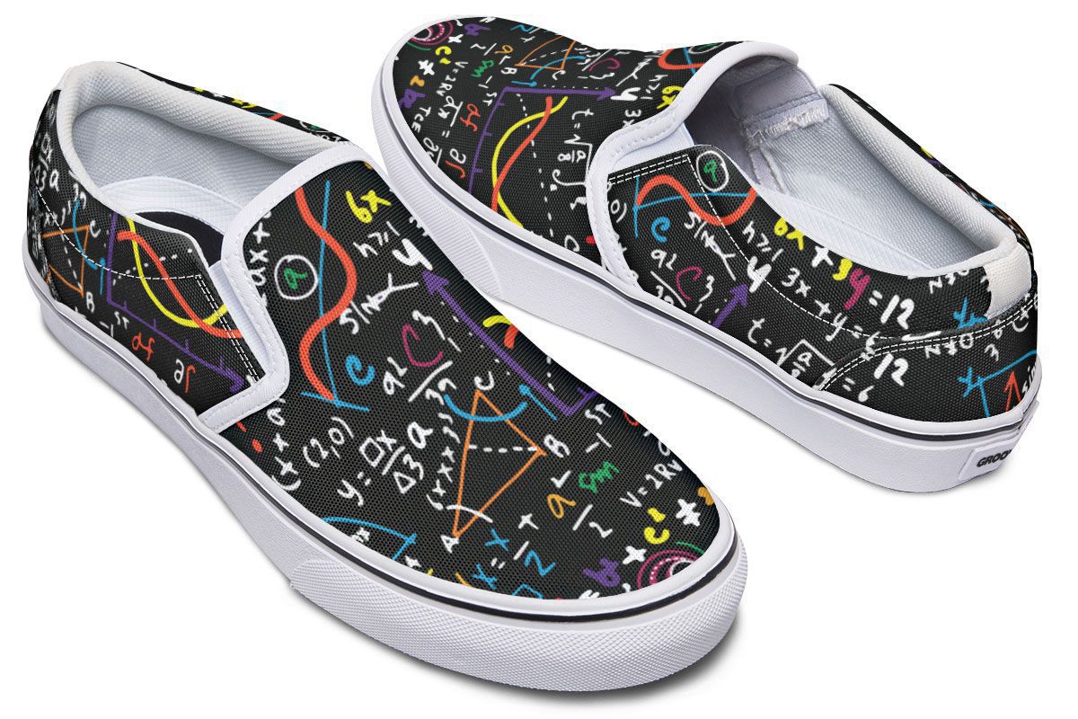 Colorful Math Formula Slip-On Shoes