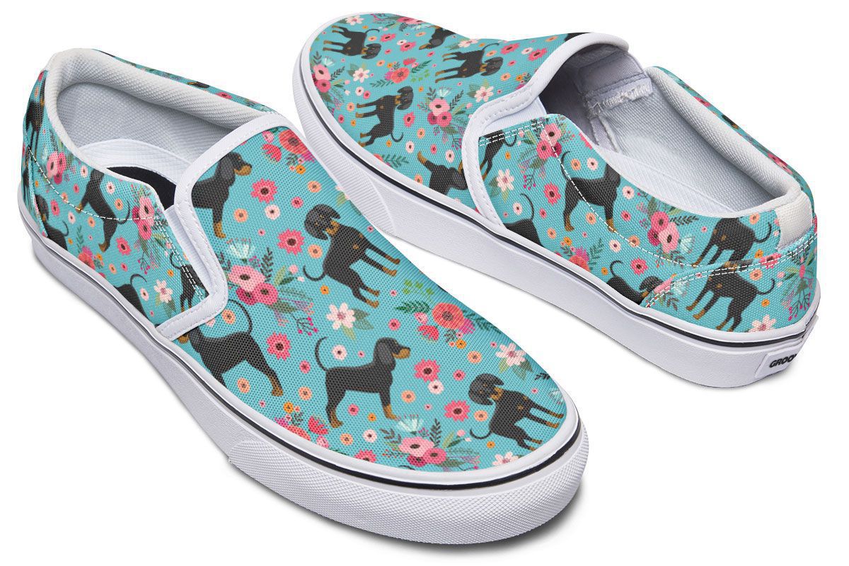Coon Hound Flower Slip-On Shoes