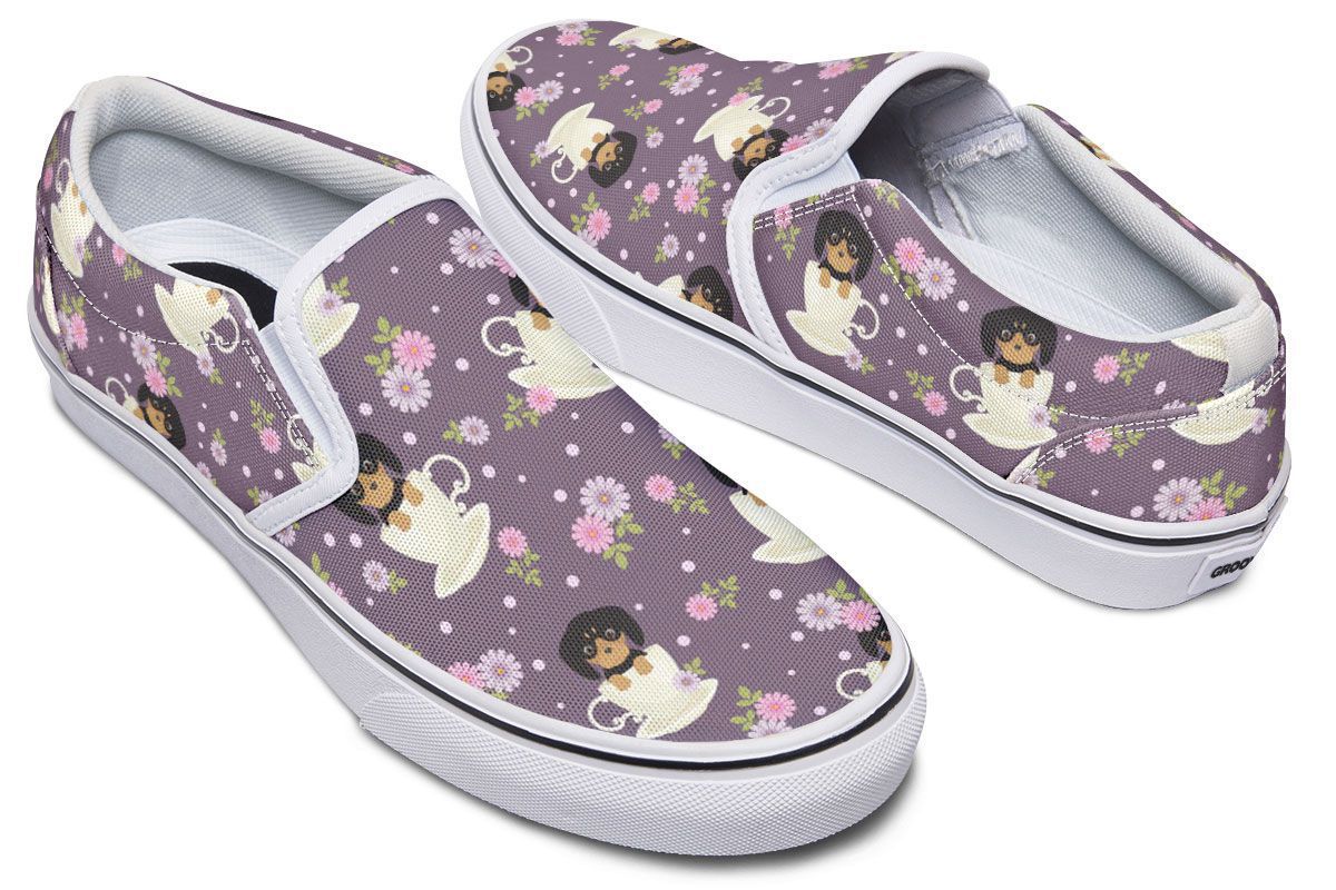 Dachshund Cup Of Tea Slip-On Shoes