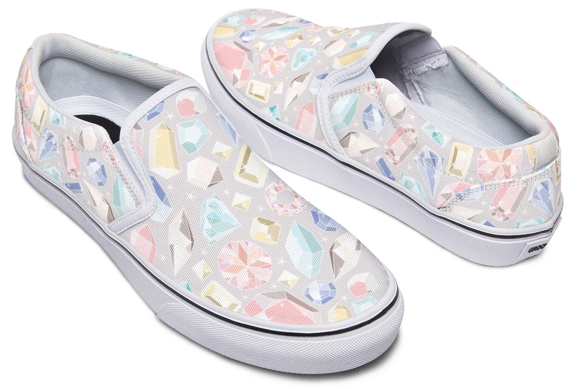 Diamond Pattern Slip-On Shoes