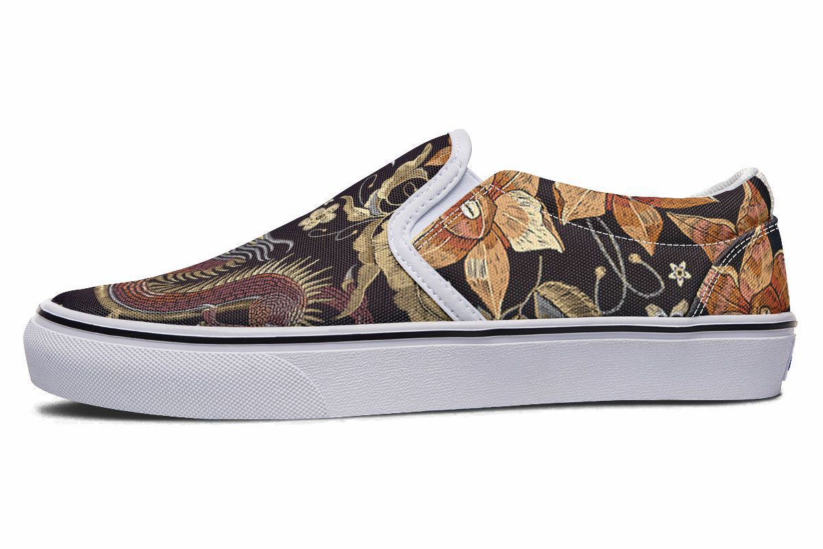 Embroidery Dragon Slip-On Shoes