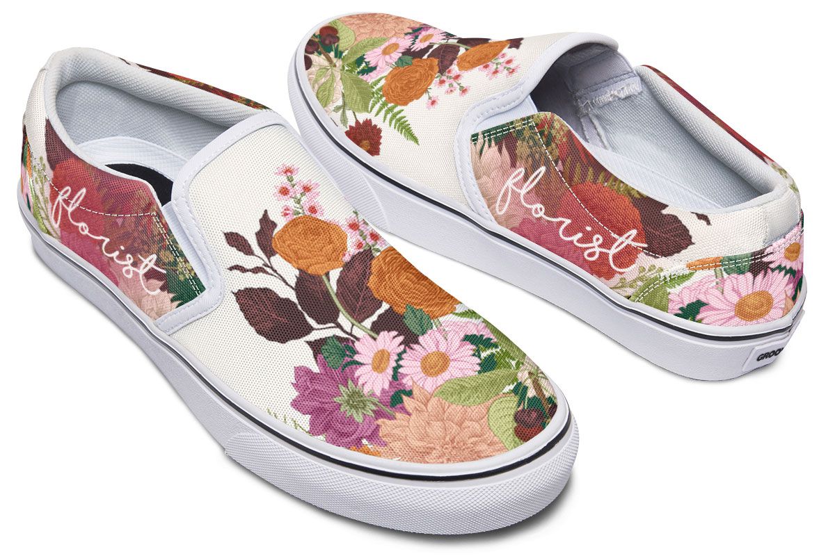 Floral Arrangement Slip-On Shoes