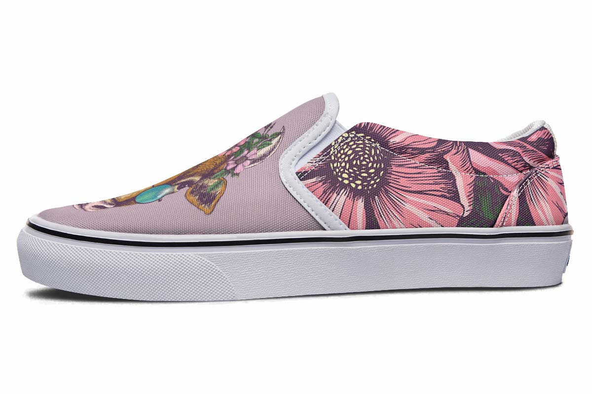 Floral Cow Slip-On Shoes