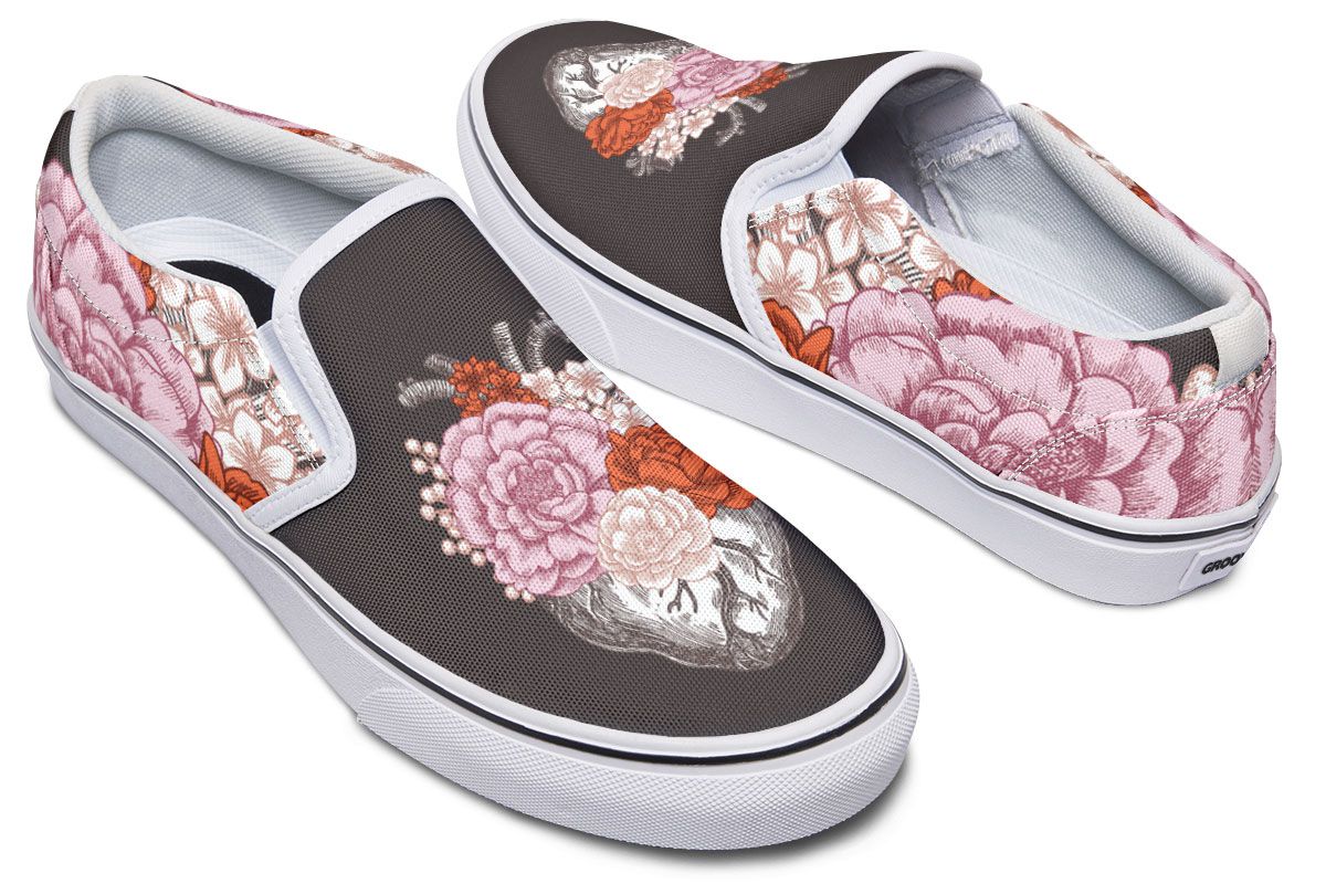 Floral Heart Slip-On Shoes