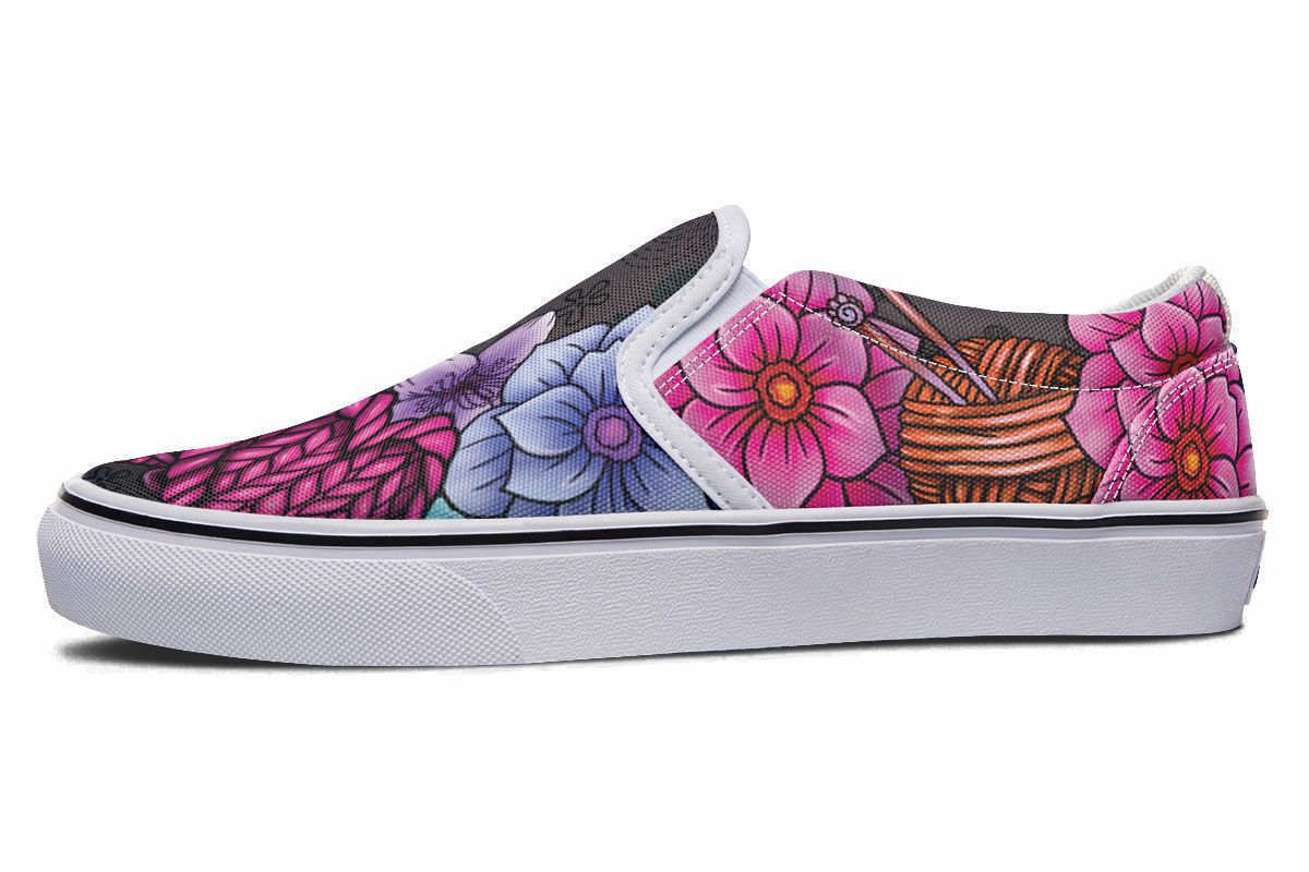 Floral Knitting Slip-On Shoes