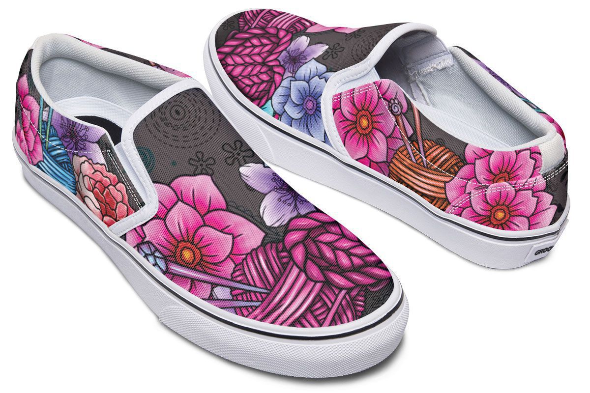 Floral Knitting Slip-On Shoes