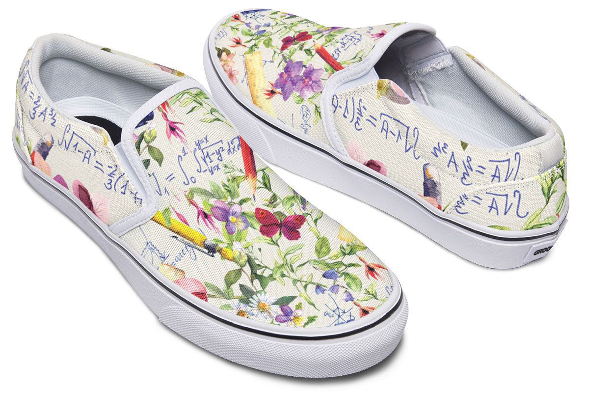 Floral Math Slip-On Shoes