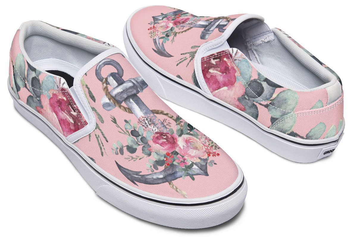 Floral Sailor Slip-On Shoes
