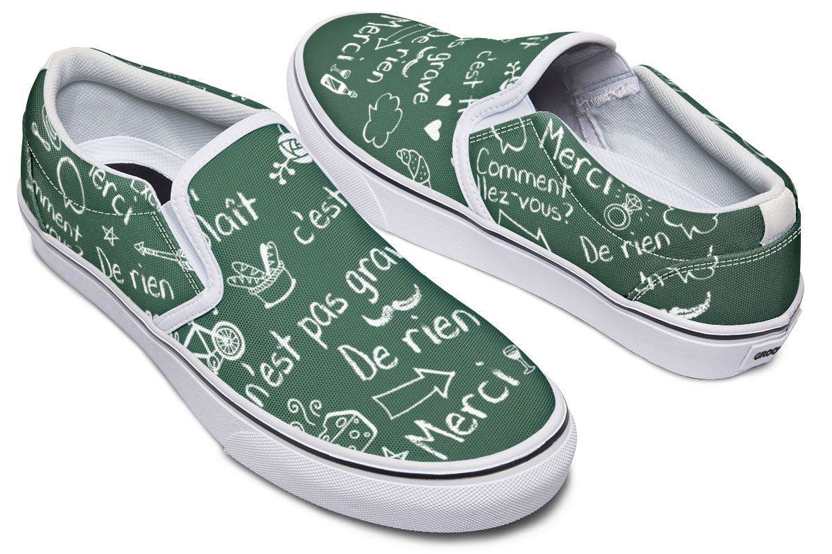 French Chalk Board Slip-On Shoes