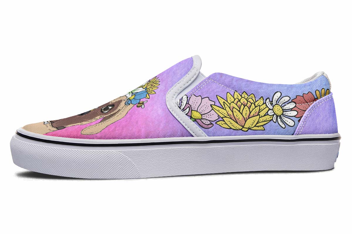Fun Floral Great Dane Slip-On Shoes