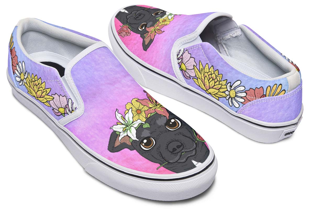 Fun Floral Greyhound Slip-On Shoes