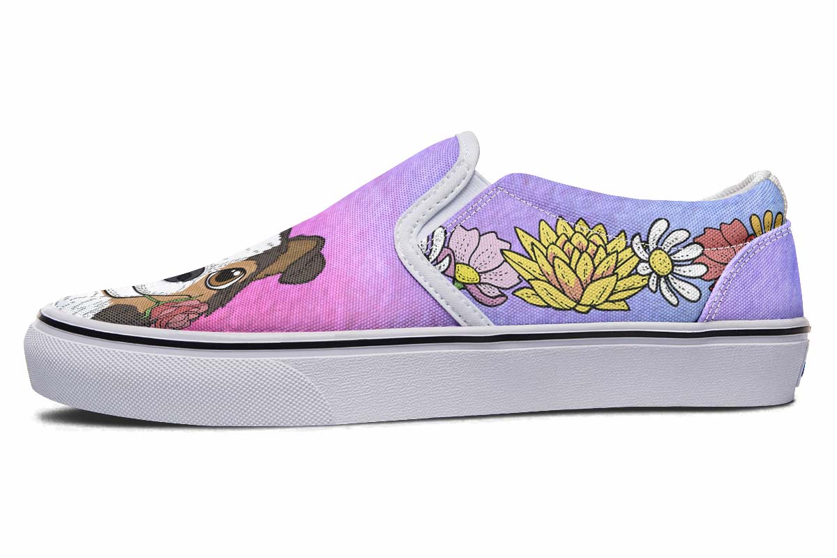 Fun Floral Sheltie Slip-On Shoes