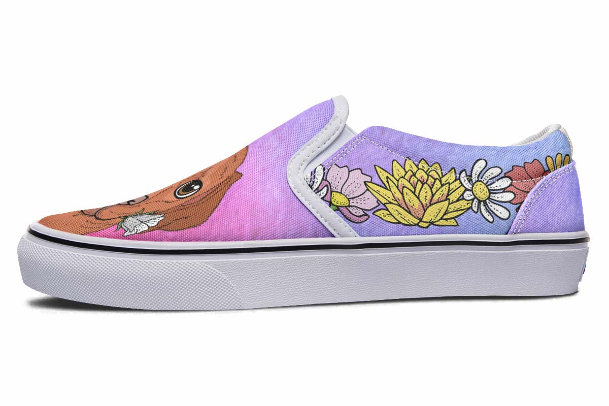 Fun Floral Vizsla Slip-On Shoes