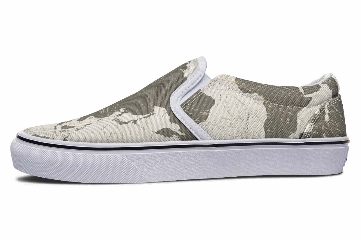 Geography Map Slip-On Shoes