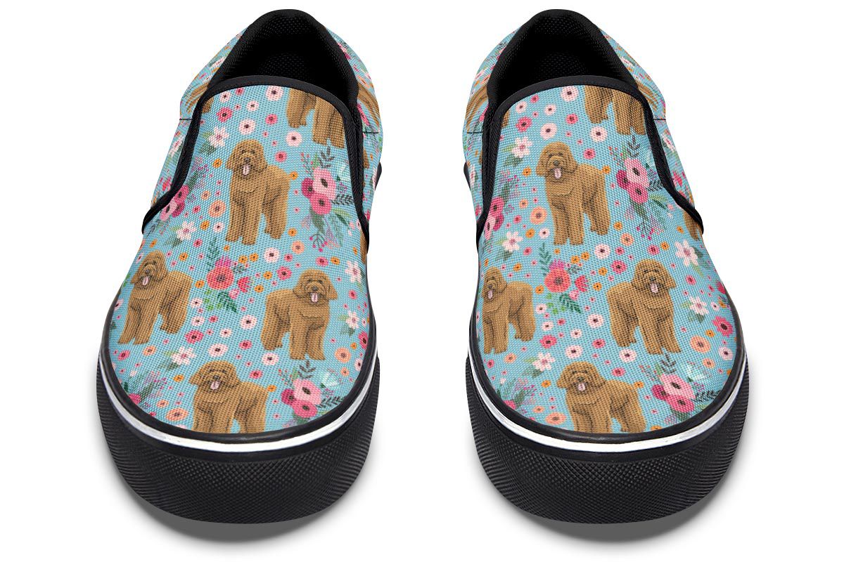 Goldendoodle Flower Slip-On Shoes