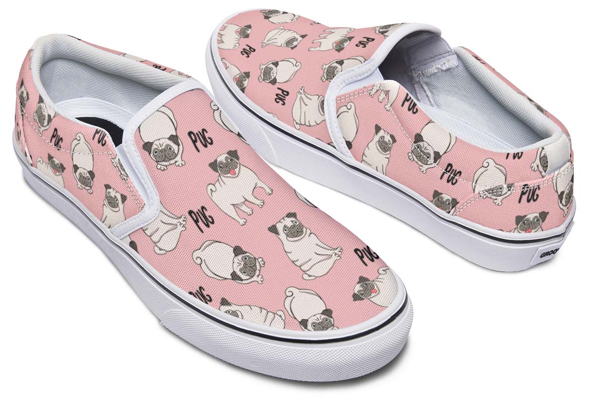 Goofy Pug Slip-On Shoes