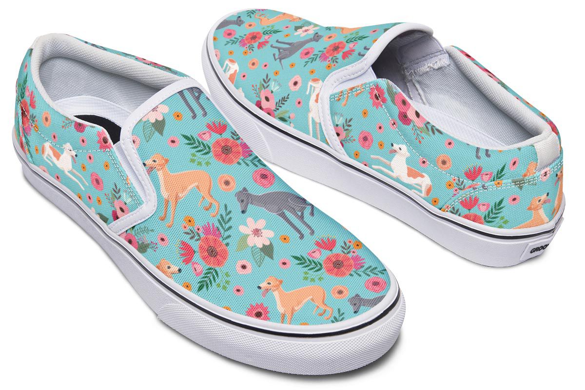 Greyhound Flower Slip-On Shoes