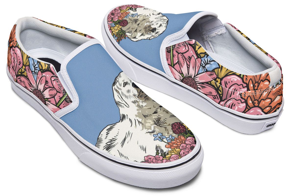 Illustrated Great Pyrenees Slip-On Shoes