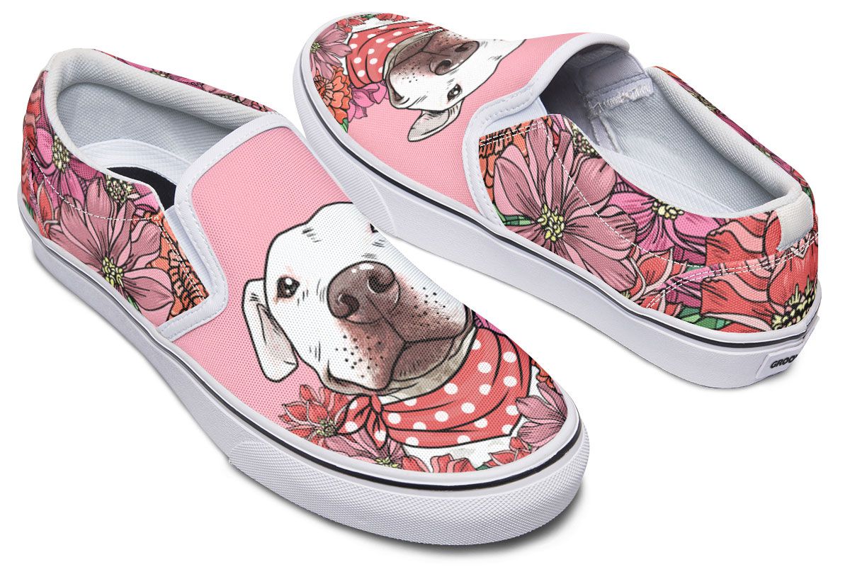 Illustrated Pit Bull Slip-On Shoes